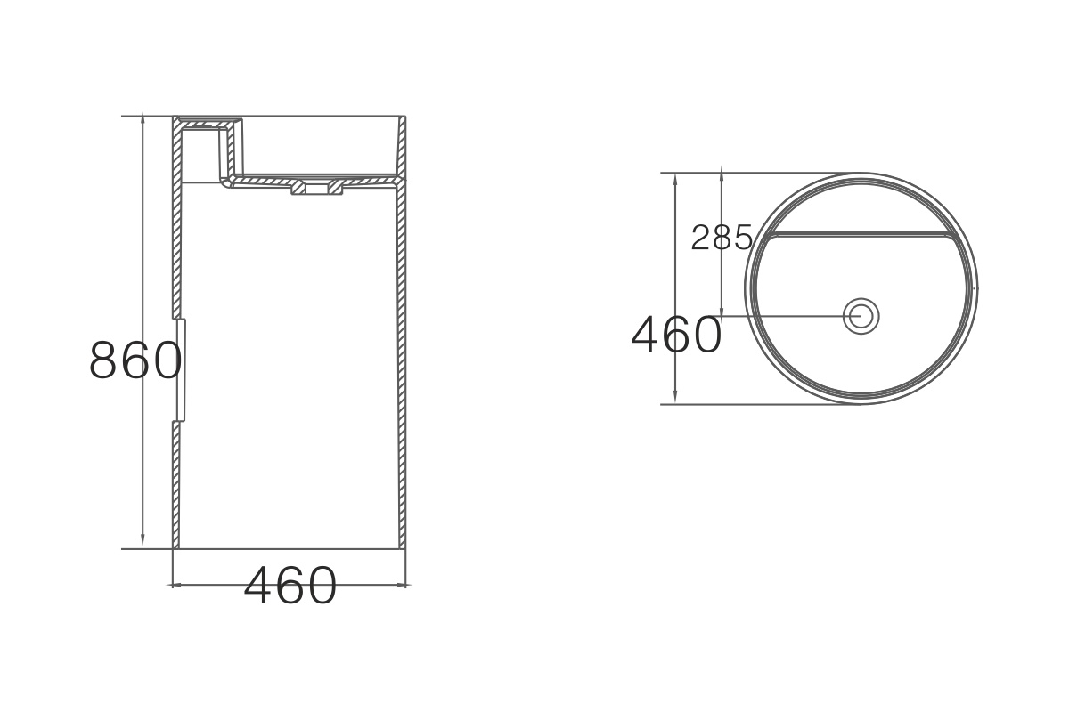 Раковина NSF-4646G серия NS Bath