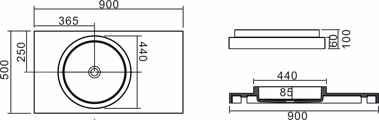 Раковина NSS-9051G серия NS Bath