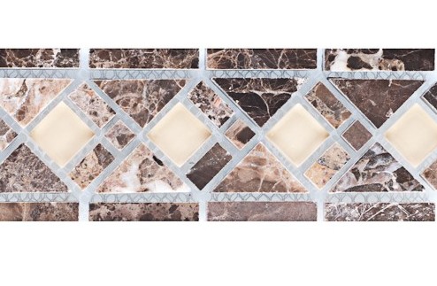 Бордюр мозаичный Dark Emperador-L5 серия Бордюры Elegant