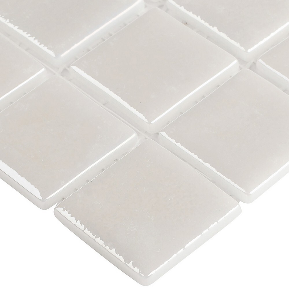 Мозаика 563 White 38x38 сетка серия Shell Glass