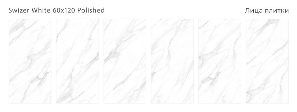 Плитка Swizer White 60x120 Polished серия Palacio