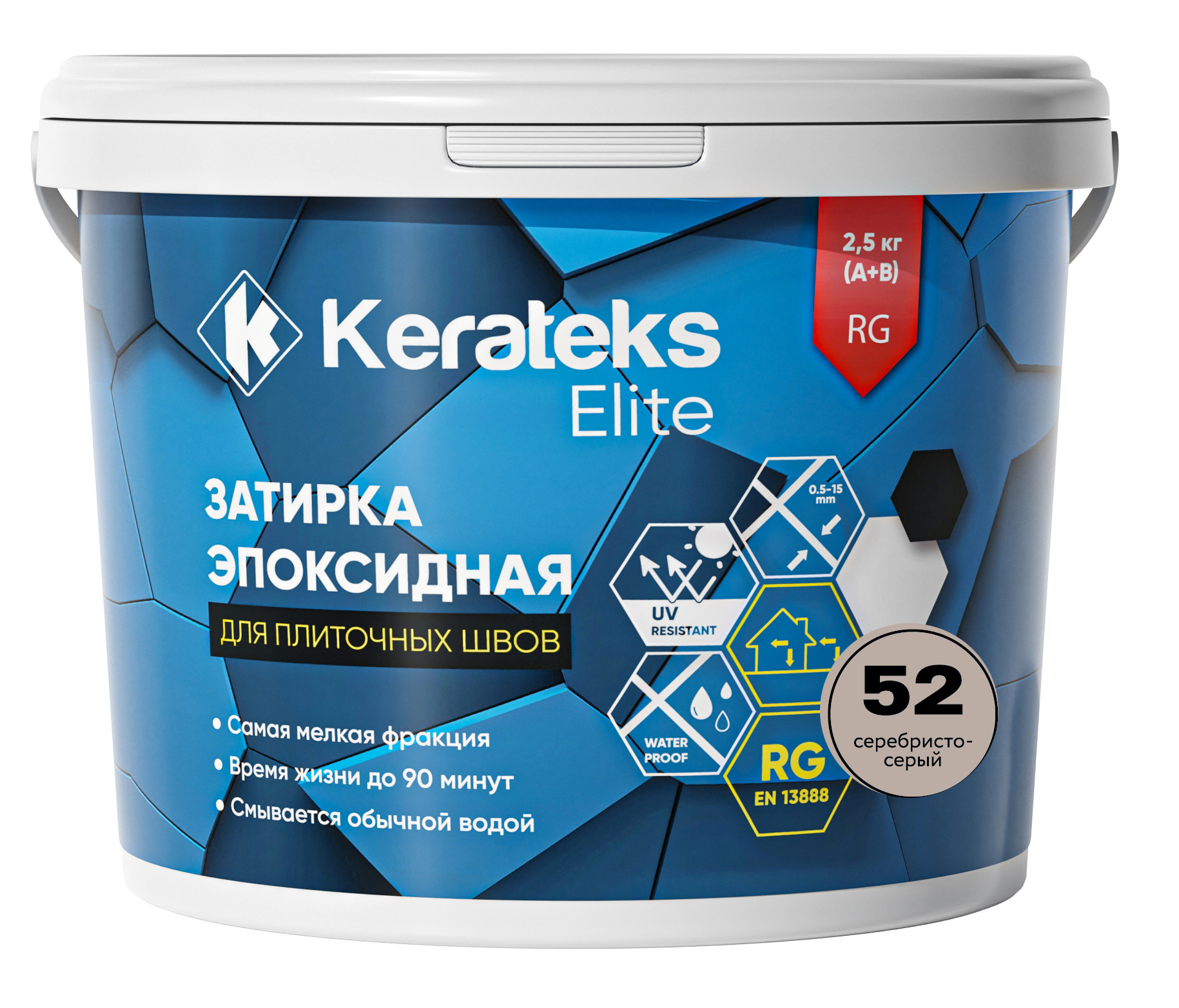 Затирка 52 Серебристо-серый, 2.5 кг серия Kerateks Elite
