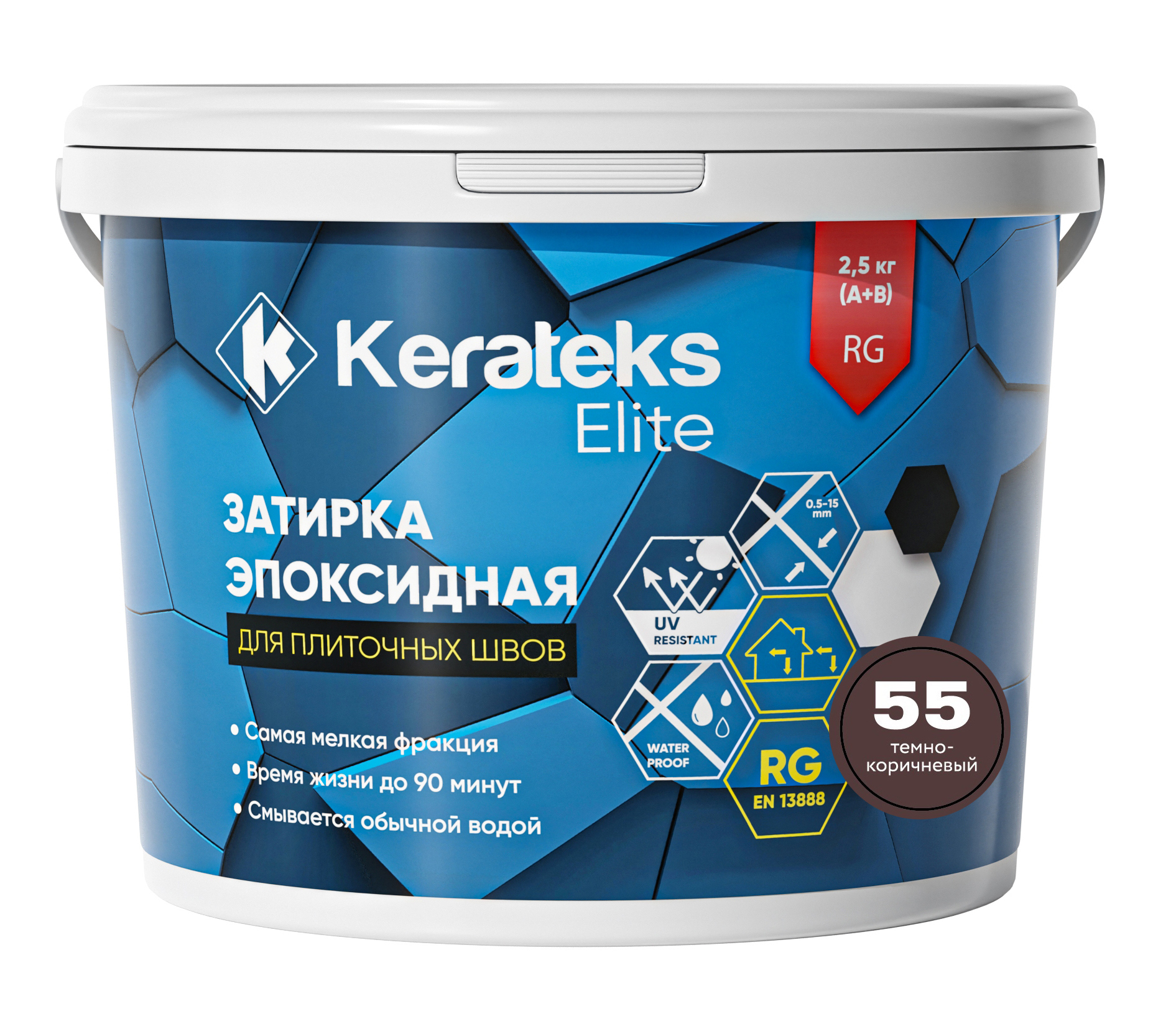 Затирка 55 Темно-коричневый, 2.5 кг серия Kerateks Elite