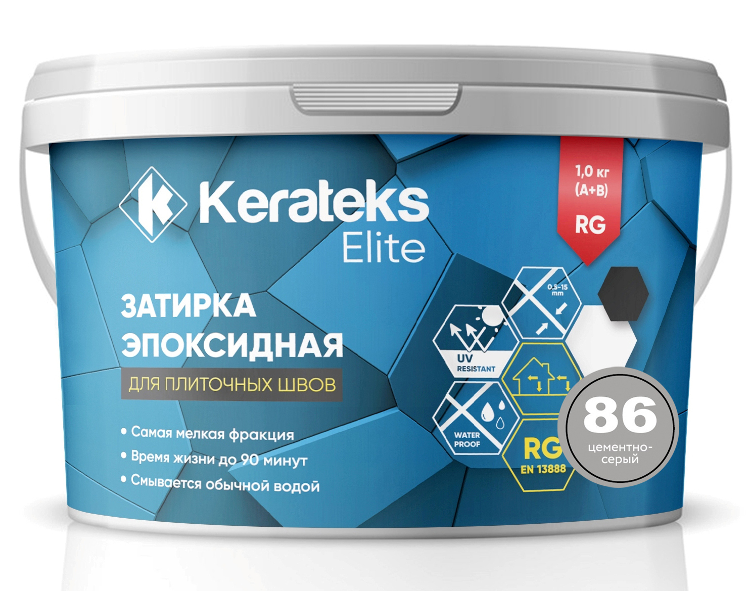 Затирка 86 Цементно-серый, 1 кг серия Kerateks Elite