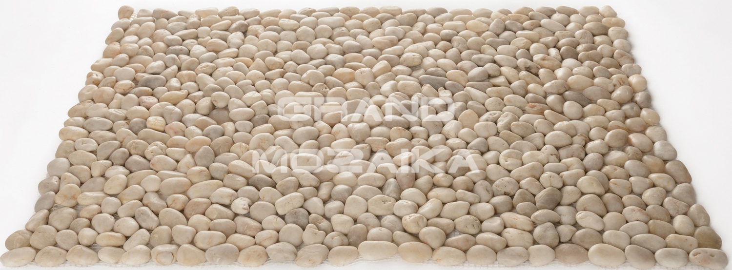 Мозаика 052390 MS00-1S ГАЛЬКА слоновая кость серия Nature