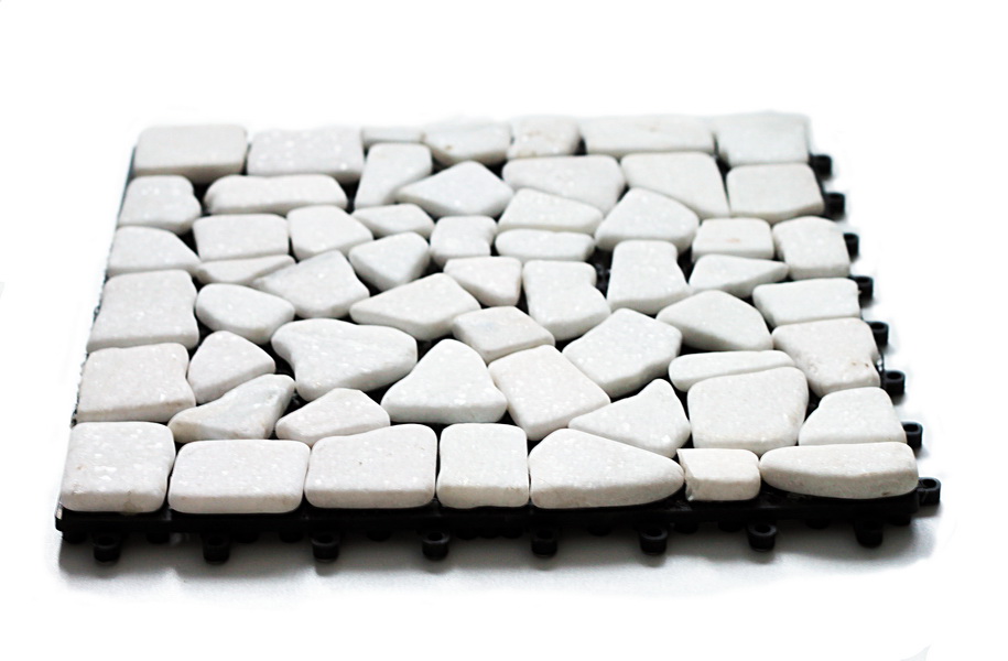 Мозаика 053260 DT0536 МРАМОР белый круглый (пластиковая подложка) серия Nature