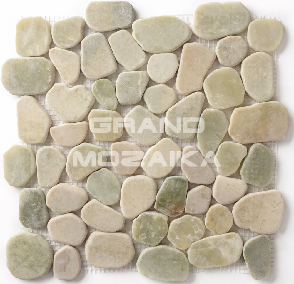 Мозаика 052366 MS9002 BC МРАМОР бело-зелёный круглый серия Nature