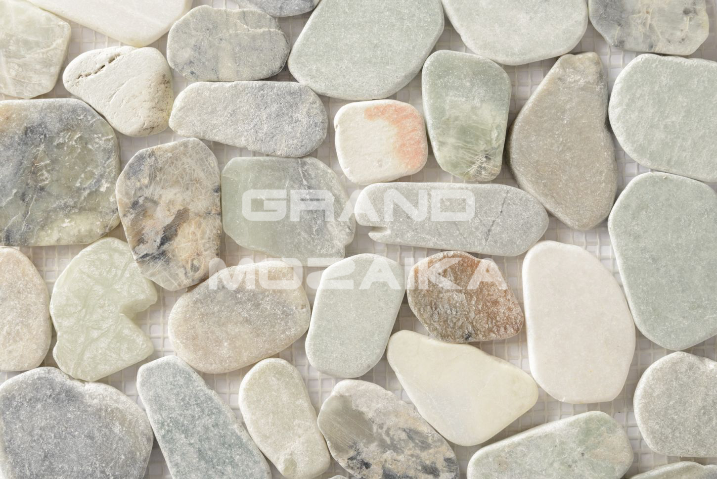 Мозаика 052371 MS-WB1 МРАМОР бел/зел/серый круглый серия Nature