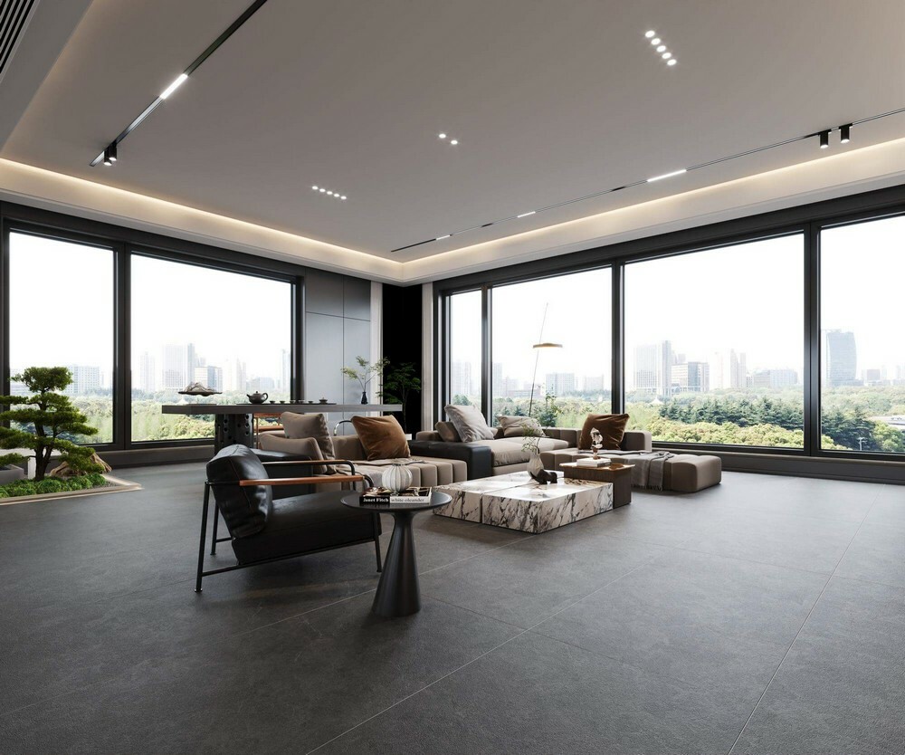 Плитка BENEFIT DARK GREY rect. matt 60*120 серия Porcelain Tile Stone