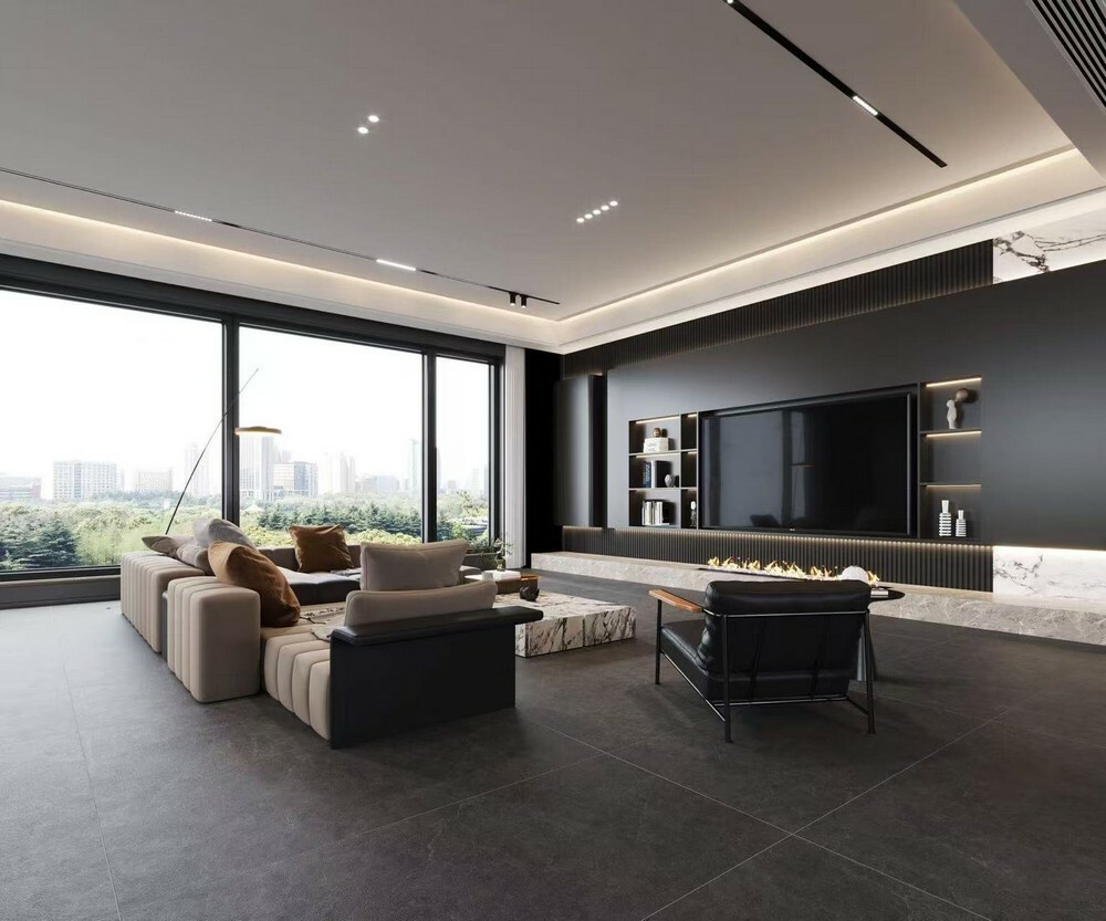 Плитка BENEFIT DARK GREY rect. matt 60*120 серия Porcelain Tile Stone