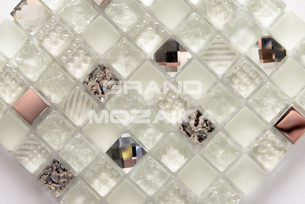 Мозаика Crystal white серия Glass