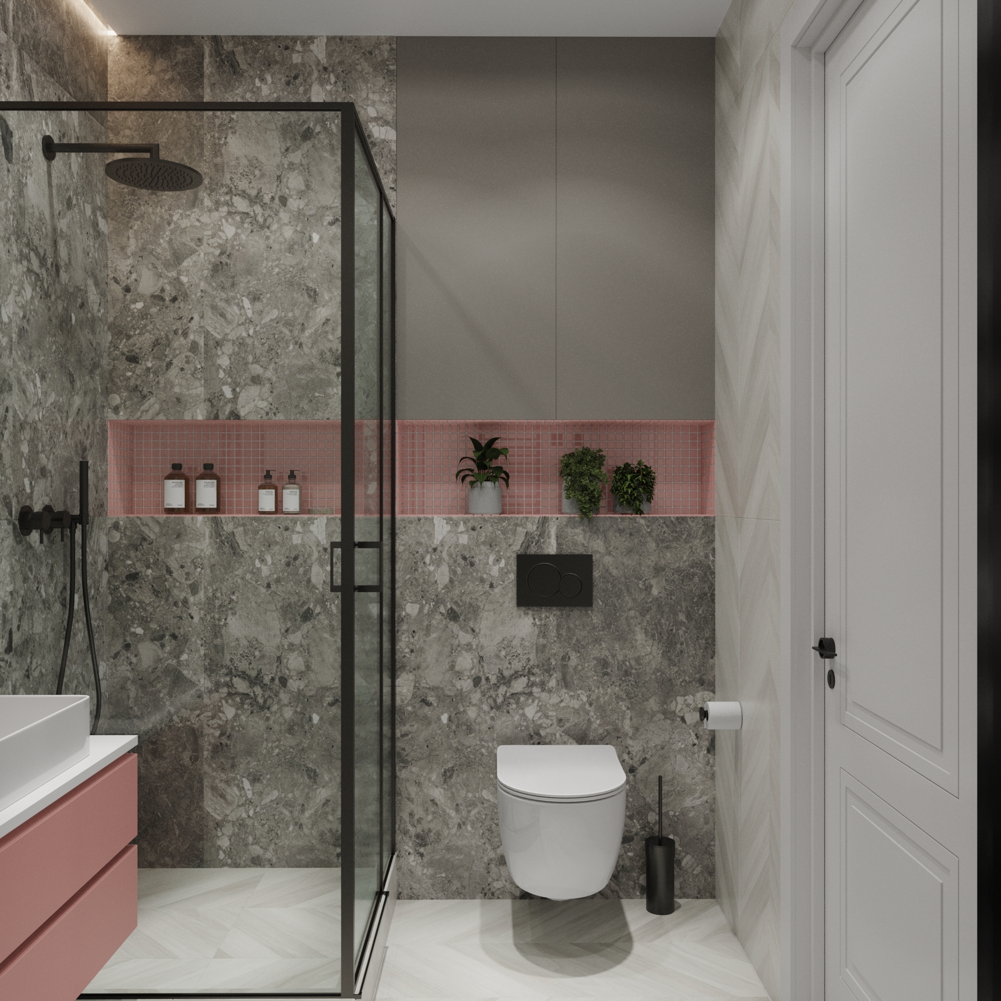 Мозаика Pink glass серия Crystal Bona