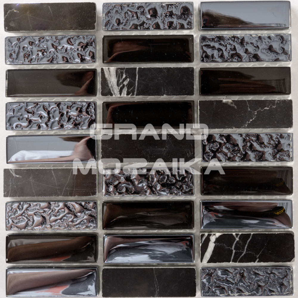 Мозаика Super Line (black) серия Glass-Stone