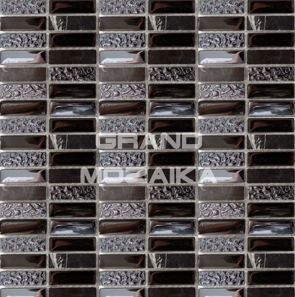 Мозаика Super Line (black) серия Glass-Stone