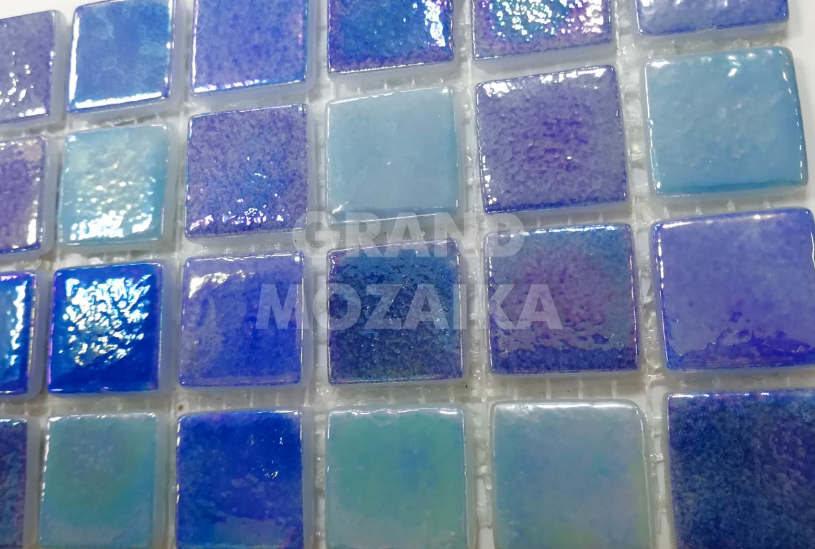 Мозаика Light Blue Rainbow Mix серия Glass Mosaic