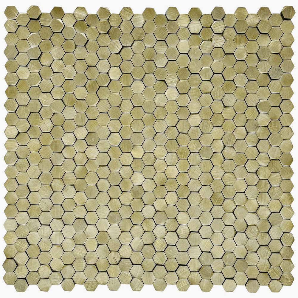 Мозаика ALUMINIUM 3D HEXAGON GOLD 8x14 серия Mosaic Aluminium