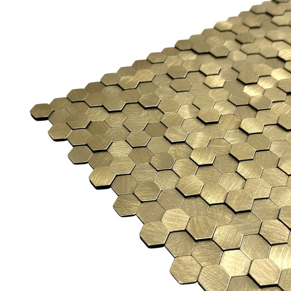 Мозаика ALUMINIUM 3D HEXAGON GOLD (BIG) 14x14 серия Mosaic Aluminium
